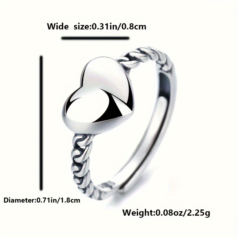 Vana Heart Shaped 925 Silver Twist Ring